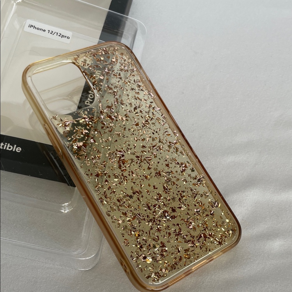 Gold Glitter Phone Case for iPhone 12/12 Pro